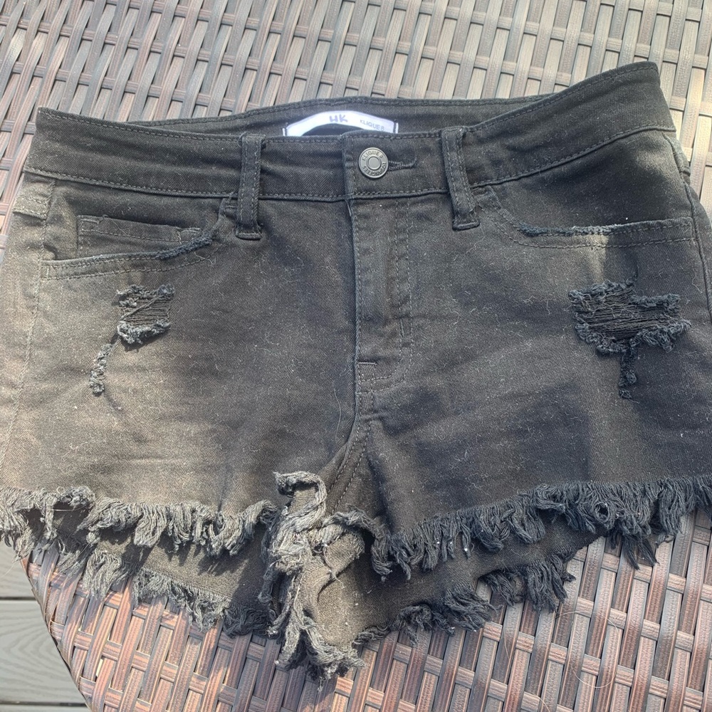 Black jean shorts